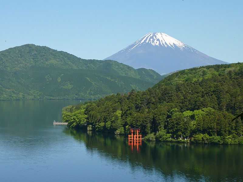 View of Mt. Fuji from Lake Ashi, Hakone.